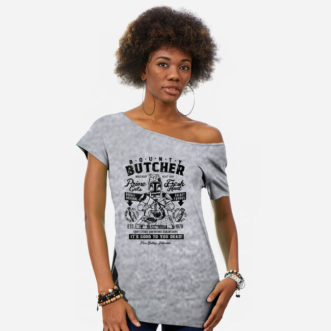 Bounty Butcher-Womens-Off Shoulder-Tee-Arinesart