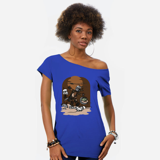 Mando And Grogu-Womens-Off Shoulder-Tee-Arinesart