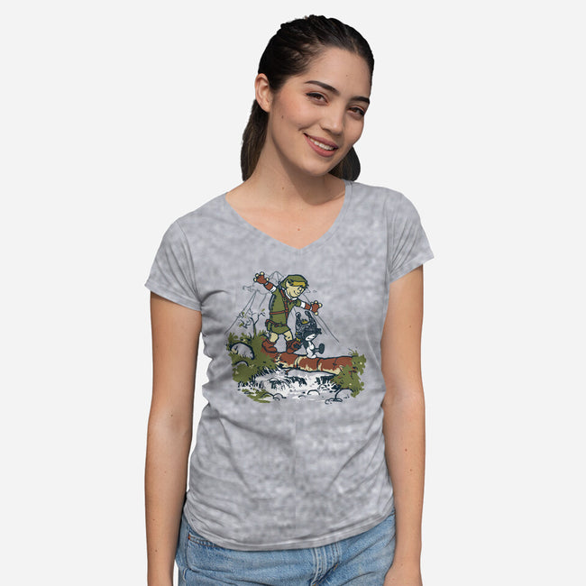 Link And Midna-Womens-V-Neck-Tee-Arinesart