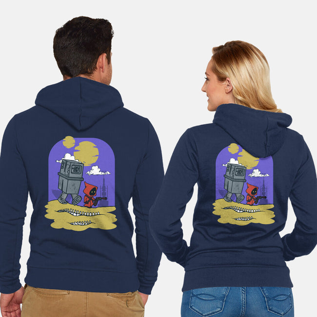 Jawa And Droid-Unisex-Zip-Up-Sweatshirt-Arinesart