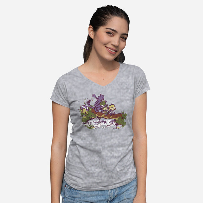 Alice And Friends-Womens-V-Neck-Tee-Arinesart