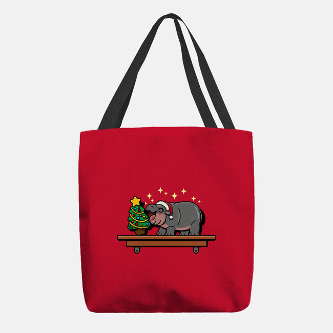 Hippo On The Shelf-None-Basic Tote-Bag-Boggs Nicolas