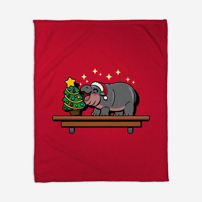 Hippo On The Shelf-None-Fleece-Blanket-Boggs Nicolas