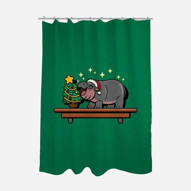 Hippo On The Shelf-None-Polyester-Shower Curtain-Boggs Nicolas