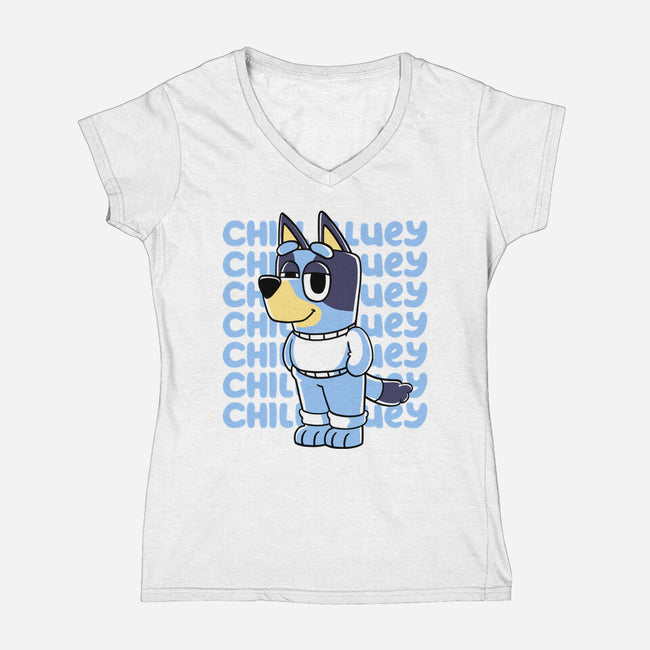 Chill Blue Heeler-Womens-V-Neck-Tee-estudiofitas