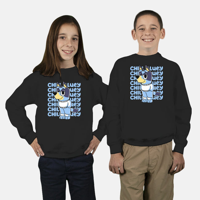 Chill Blue Heeler-Youth-Crew Neck-Sweatshirt-estudiofitas