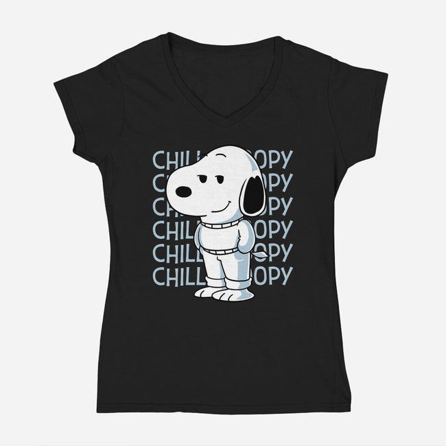 Chill Beagle-Womens-V-Neck-Tee-estudiofitas