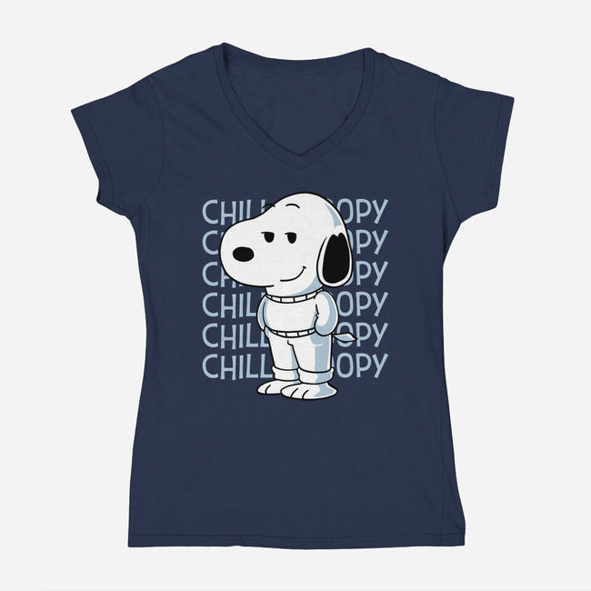 Chill Beagle-Womens-V-Neck-Tee-estudiofitas