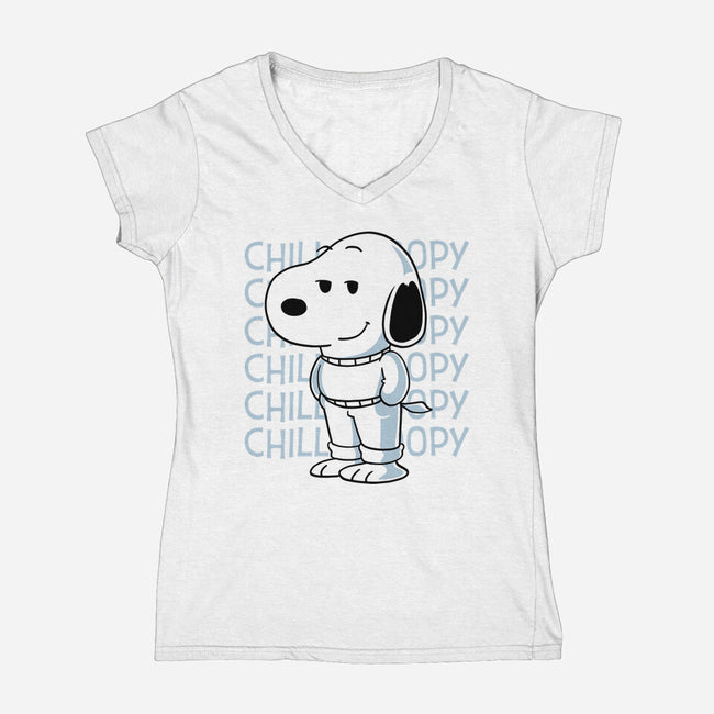 Chill Beagle-Womens-V-Neck-Tee-estudiofitas