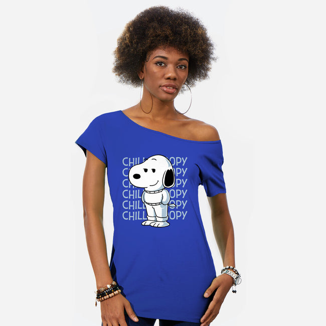 Chill Beagle-Womens-Off Shoulder-Tee-estudiofitas