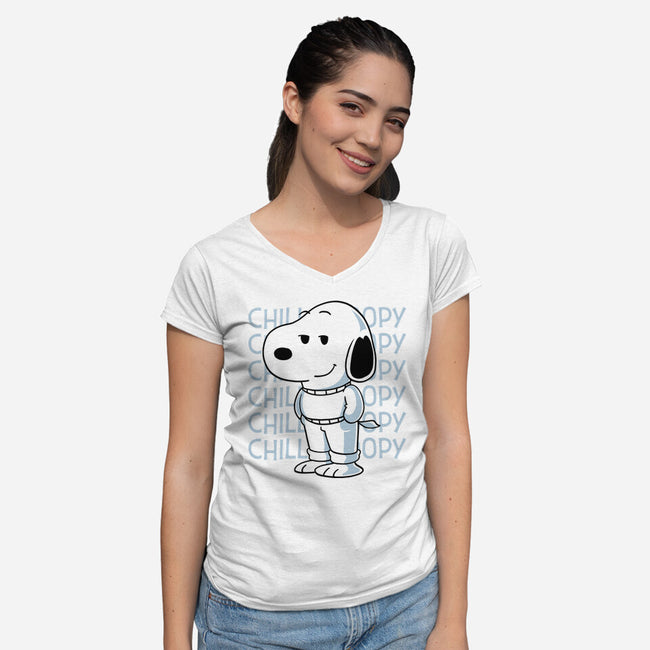 Chill Beagle-Womens-V-Neck-Tee-estudiofitas