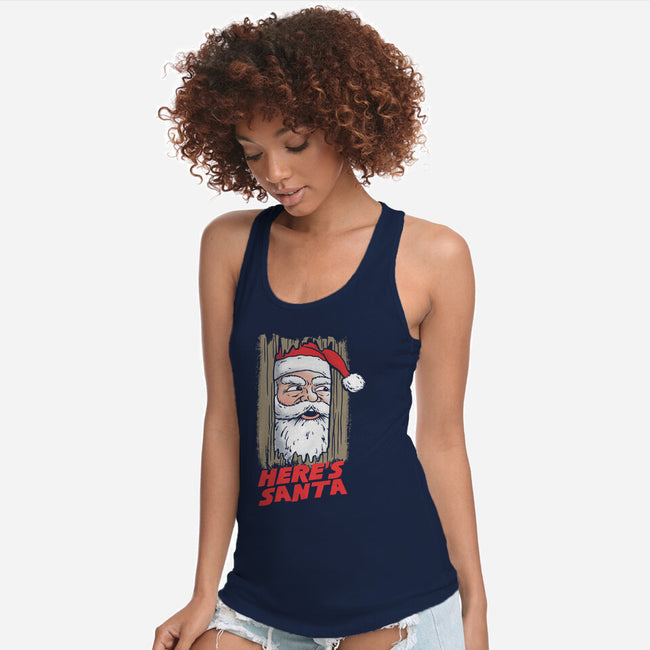 Here's Santa-Womens-Racerback-Tank-Barbadifuoco