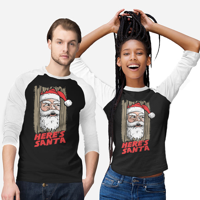 Here's Santa-Unisex-Baseball-Tee-Barbadifuoco