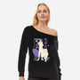 Wolf Invocation-Womens-Off Shoulder-Sweatshirt-yumie