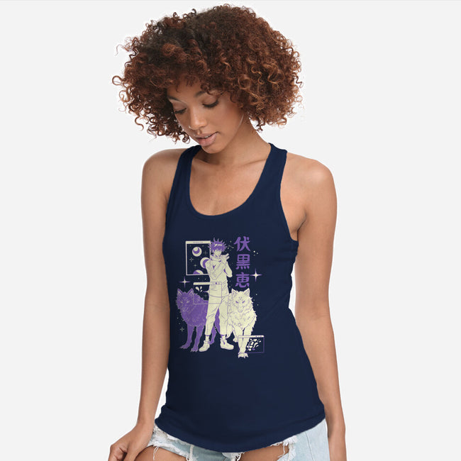 Wolf Invocation-Womens-Racerback-Tank-yumie