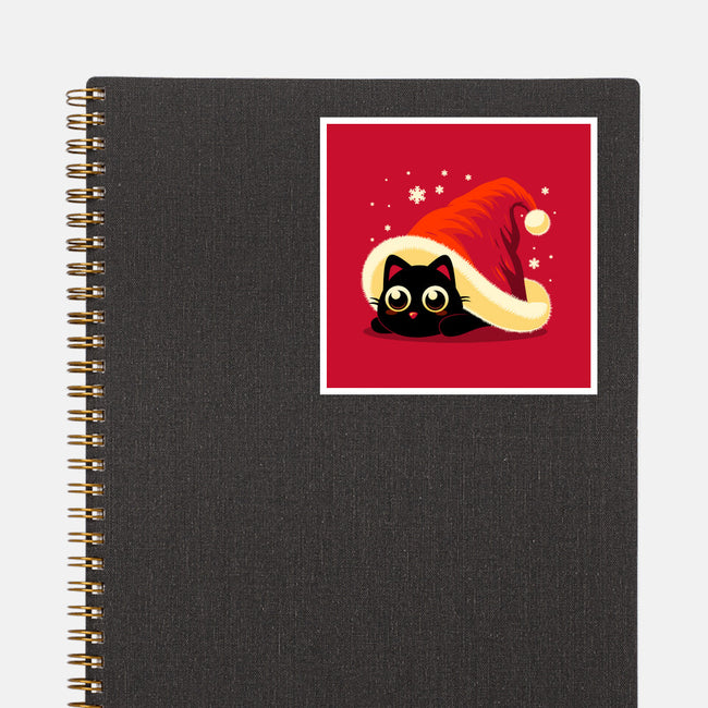 Kitty Xmas Hat-None-Glossy-Sticker-erion_designs