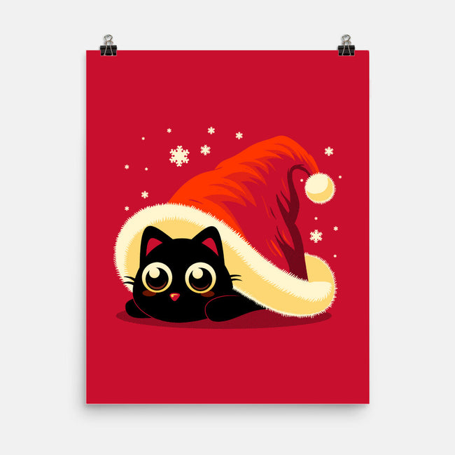 Kitty Xmas Hat-None-Matte-Poster-erion_designs