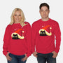 Kitty Xmas Hat-Unisex-Crew Neck-Sweatshirt-erion_designs