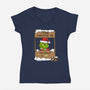 Grinch Help-Womens-V-Neck-Tee-Barbadifuoco