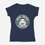 Moo Deng Coffee-Womens-V-Neck-Tee-retrodivision