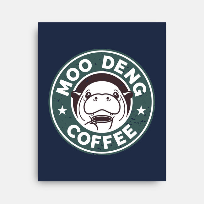 Moo Deng Coffee-None-Stretched-Canvas-retrodivision