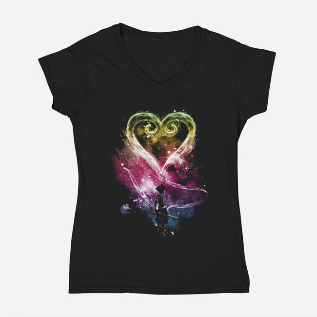 A Path To The Stars-Womens-V-Neck-Tee-kharmazero