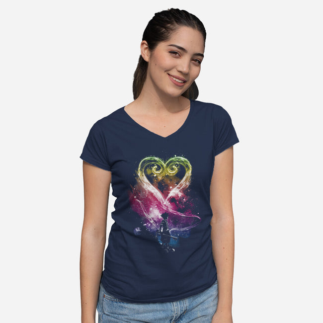 A Path To The Stars-Womens-V-Neck-Tee-kharmazero