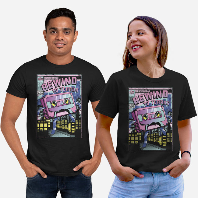 Rewind To Terror-Unisex-Basic-Tee-Donnie