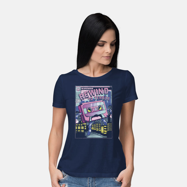 Rewind To Terror-Womens-Basic-Tee-Donnie