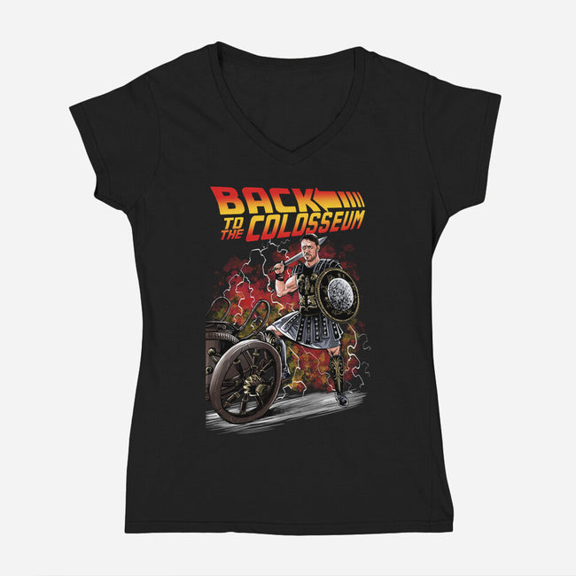 Back To The Colosseum-Womens-V-Neck-Tee-zascanauta