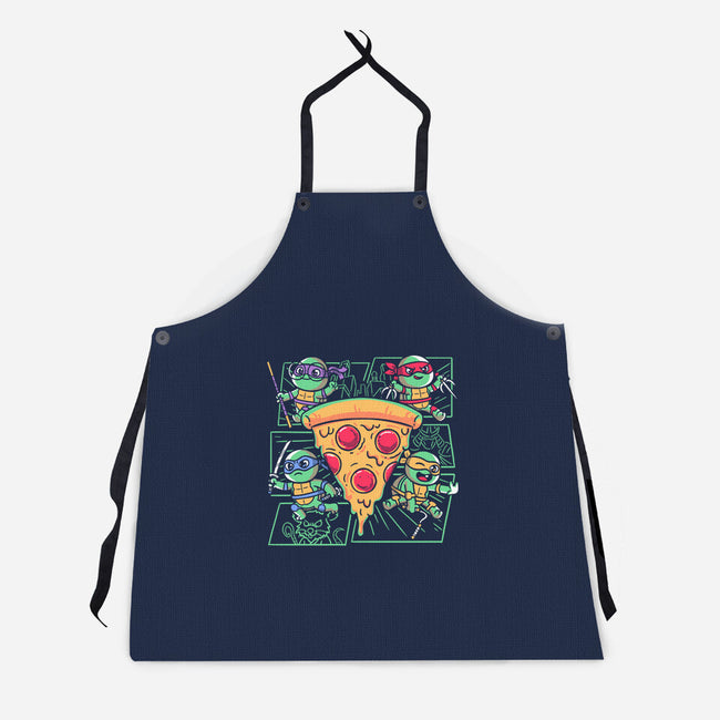 Turtle Mini Ninjas Together-Unisex-Kitchen-Apron-estudiofitas