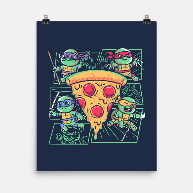 Turtle Mini Ninjas Together-None-Matte-Poster-estudiofitas