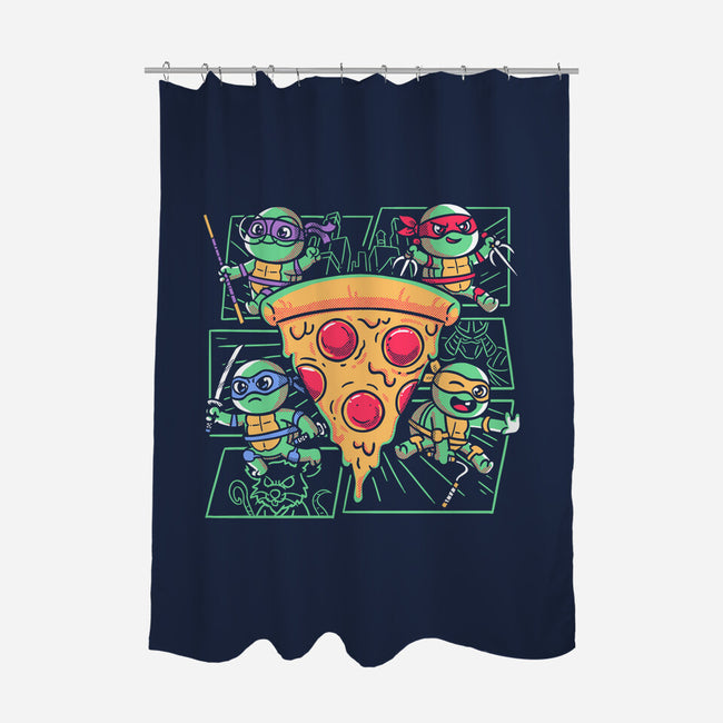 Turtle Mini Ninjas Together-None-Polyester-Shower Curtain-estudiofitas