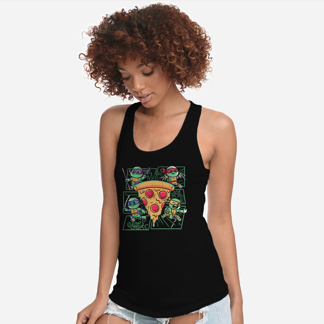 Turtle Mini Ninjas Together-Womens-Racerback-Tank-estudiofitas