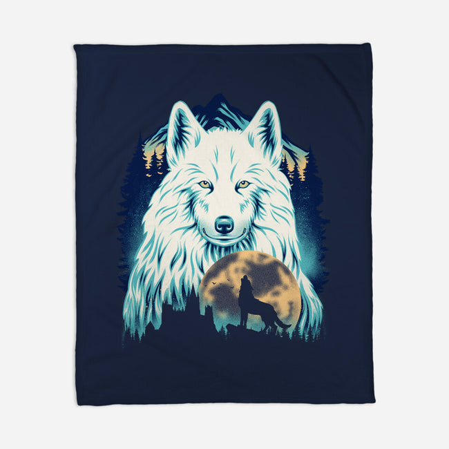 Snow Wolf-None-Fleece-Blanket-rmatix