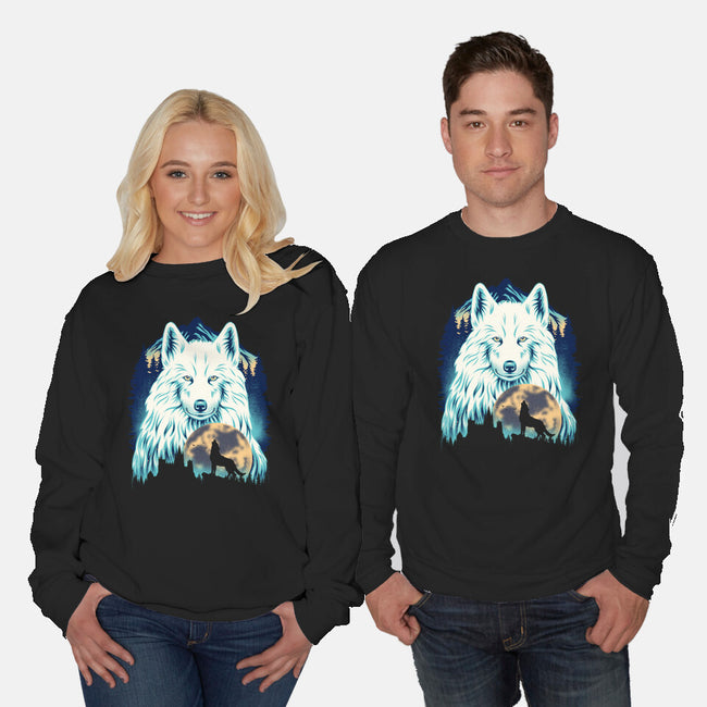 Snow Wolf-Unisex-Crew Neck-Sweatshirt-rmatix