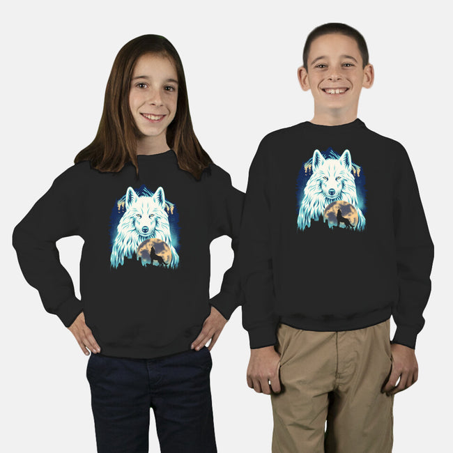 Snow Wolf-Youth-Crew Neck-Sweatshirt-rmatix