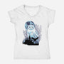 Snowy Owl-Womens-V-Neck-Tee-rmatix