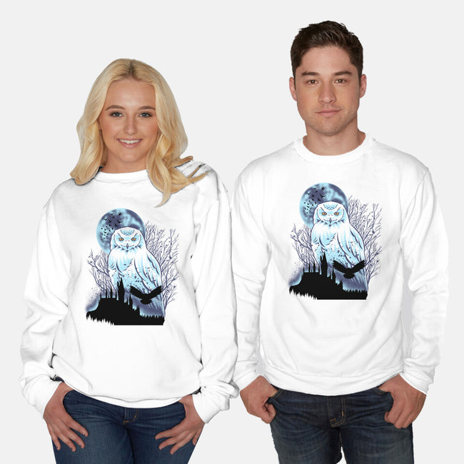 Snowy Owl-Unisex-Crew Neck-Sweatshirt-rmatix