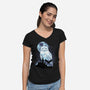 Snowy Owl-Womens-V-Neck-Tee-rmatix