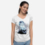 Snowy Owl-Womens-V-Neck-Tee-rmatix