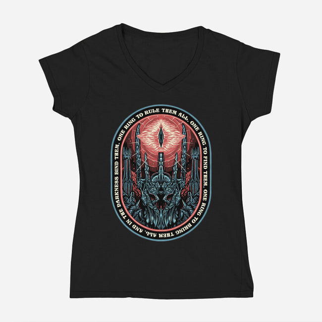 The Ring Leader-Womens-V-Neck-Tee-glitchygorilla