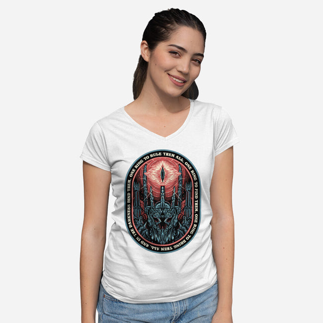 The Ring Leader-Womens-V-Neck-Tee-glitchygorilla