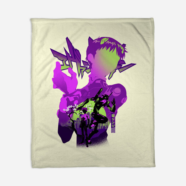 Shinji Silhouette-None-Fleece-Blanket-hypertwenty