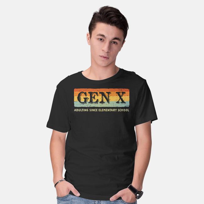 Adulting Since Elementary School-Mens-Basic-Tee-kg07