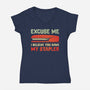 I Believe You Have My Stapler-Womens-V-Neck-Tee-kg07