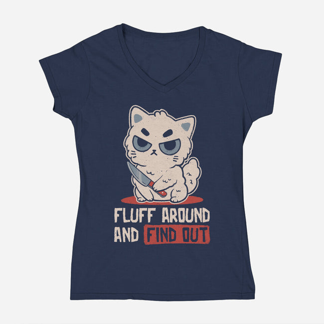 Fluff Around-Womens-V-Neck-Tee-koalastudio