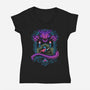 The Warrior And Dragon-Womens-V-Neck-Tee-marsdkart