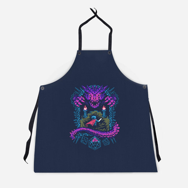 The Warrior And Dragon-Unisex-Kitchen-Apron-marsdkart