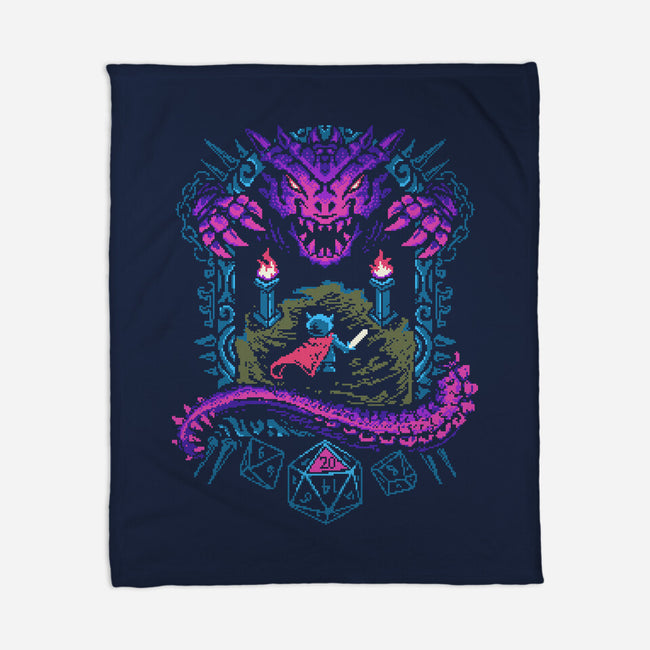 The Warrior And Dragon-None-Fleece-Blanket-marsdkart